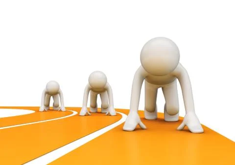 Racetrack runners before the start Stock Illustration