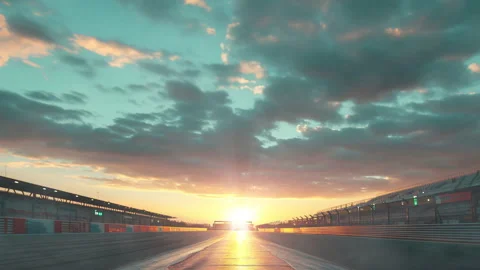 Racetrack timelapse at sunset with moving clouds  Video stock 263466041
