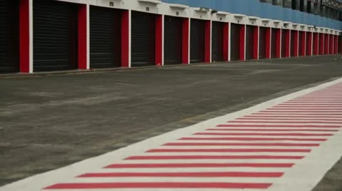 Raceway garages Stock Footage 11496832
