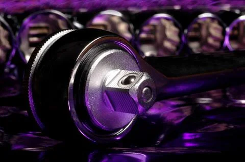 Rachet tool with sockets Foto stock