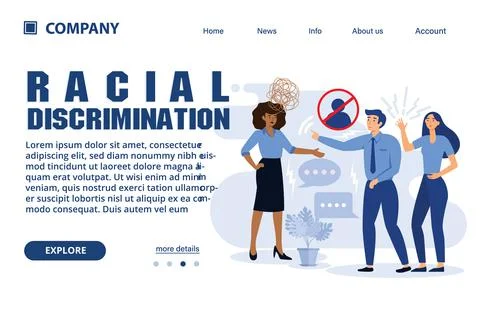 Racial discrimination illustration Suitable for web landing page, ui, mobile  Stock Illustration