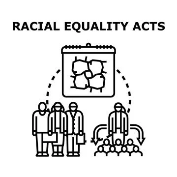 Racial equality acts ensuring diverse inclusion and opportunity Stock Illustration