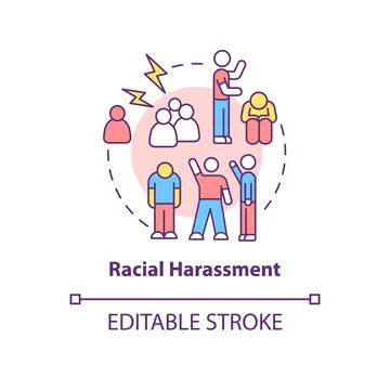 Racial harassment concept icon Stock Illustration