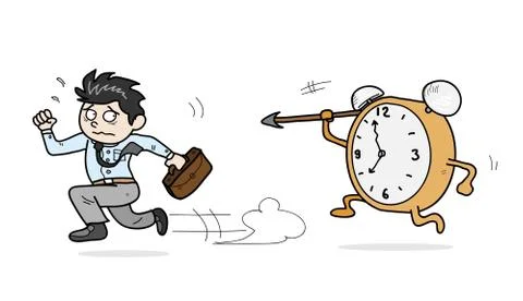Racing Against the Time of Deadline Stock Illustration