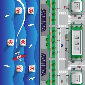 Racing on airplanes. Stock Illustration