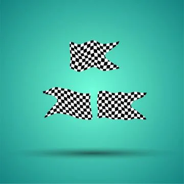 Racing background set collection of 3 checkered flags vector illustration. EPS10 Stock Illustration