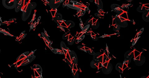 Racing Bikes Falling slow motion animation 3d Stock Footage 241621687