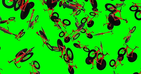 Racing Bikes Falling slow motion animation 3d Stock Footage 241623260