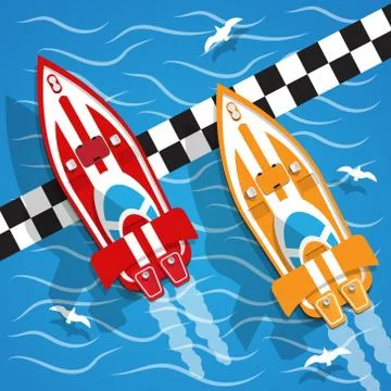 The racing boat. Stock Illustration