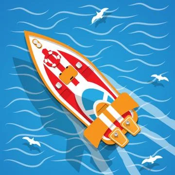 The racing boat. Stock Illustration