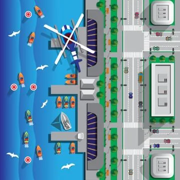 Racing on boats. Stock Illustration