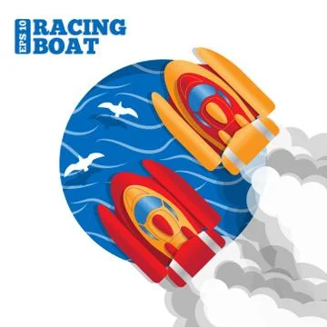 The racing boats. Stock Illustration