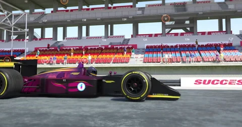 Racing car accelerating on circuit with cockpit and engine view. Video stock 329662466