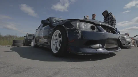 Racing car, close-up shot with dolly Stock Footage 39378053