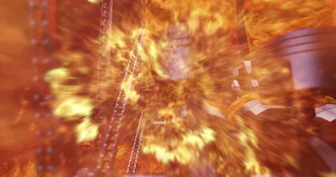Racing Car Dashboard Pushing The Limits. Powerful V8 Engine In Flames. Stock Footage 135690961