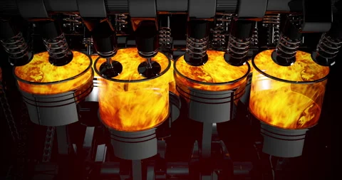 Racing Car Dashboard Pushing The Limits. Powerful V8 Engine In Flames. Stock Footage 265400188