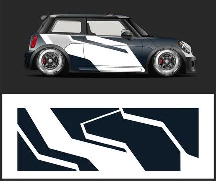 Racing Car decal wrap design for livery wrap designs for Racing vehicle Stock Illustration