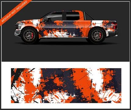 Racing Car decal wrap design  Vector strip for racing car wrap Stock Illustration