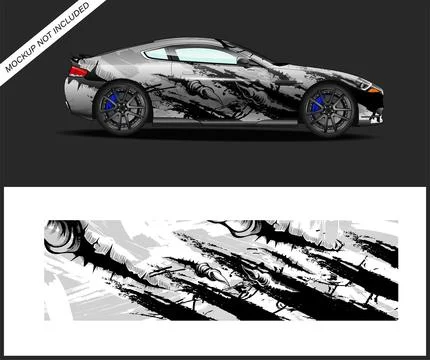 Racing Car decal wrap design  Vector strip for racing car wrap Stock Illustration