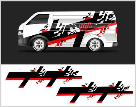 Racing Car decal wrap design  Vector strip for racing car wrap Stock Illustration