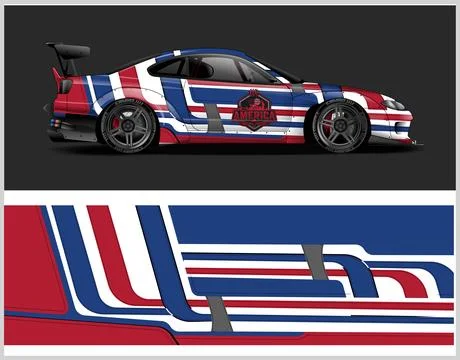Racing Car decal wrap design  Vector strip for racing car wrap Stock-Illustration