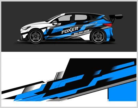Racing Car decal wrap design  Vector strip for racing car wrap Stock-Illustration