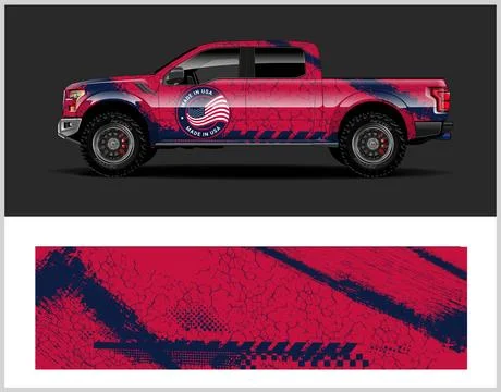Racing Car decal wrap design  Vector strip for racing car wrap Stock Illustration