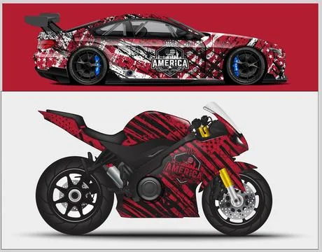 Racing Car decal wrap design  Vector strip for racing car wrap Stock Illustration