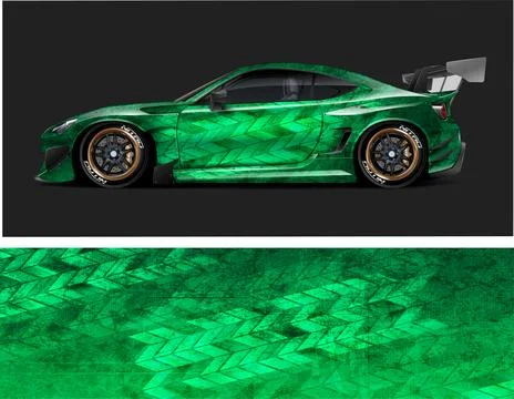 Racing car decal wrap vector designs, sports car wrap design Stock-Illustration