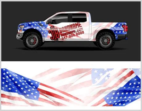 Racing car decal wrap vector designs, sports car wrap design Stock Illustration