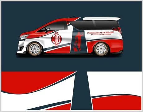 Racing car decal wrap vector designs, sports car wrap design Stock Illustration