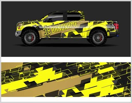 Racing car decal wrap vector designs, sports car wrap design Ilustração Stock