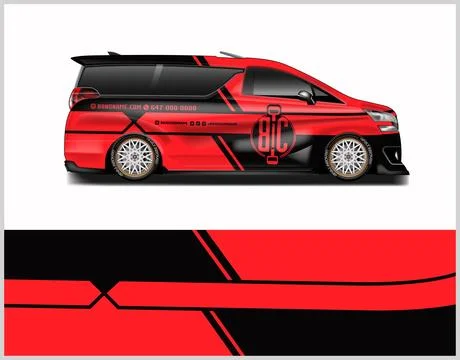 Racing car decal wrap vector designs, sports car wrap design Stock Illustration