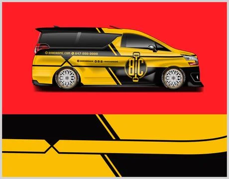 Racing car decal wrap vector designs, sports car wrap design Stock Illustration