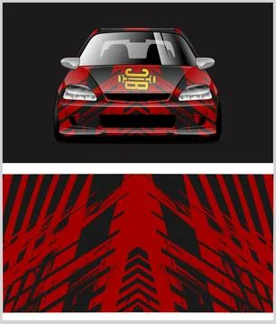 Racing car decal wrap vector designs, sports car wrap design Stock Illustration
