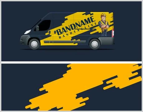 Racing car decal wrap vector designs, sports car wrap design Stock Illustration