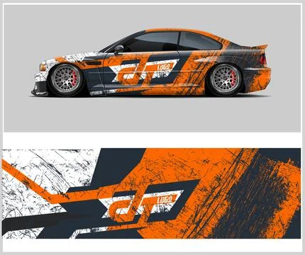 Racing car decal wrap vector designs Illustrazione stock