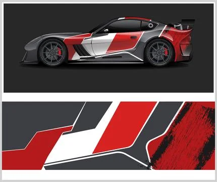 Racing car decal wrap vector designs Stock Illustration