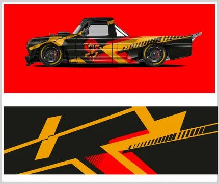 Racing car decal wrap vector designs Illustrazione stock