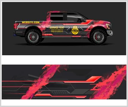 Racing car decal wrap vector designs Ilustração Stock