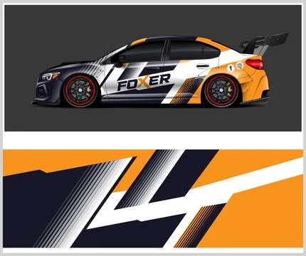 Racing car decal wrap vector designs Stock Illustration