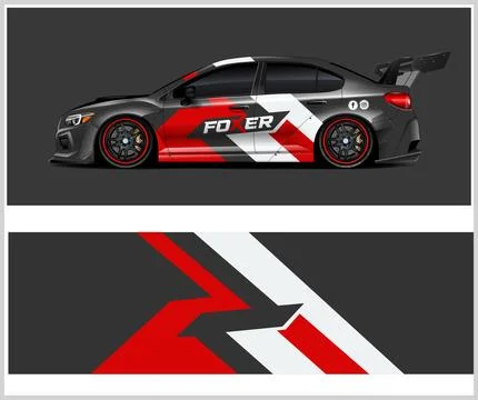 Racing car decal wrap vector designs Illustrazione stock
