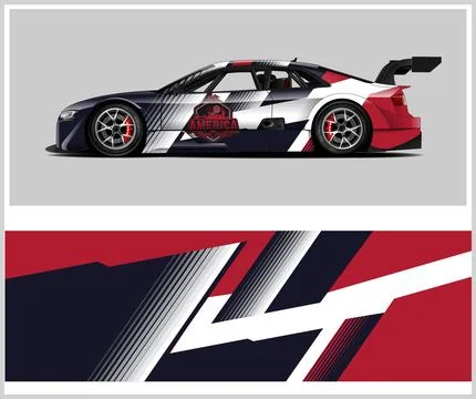 Racing car decal wrap vector designs Illustrazione stock