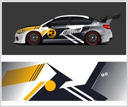Racing car decal wrap vector designs Stock Illustration