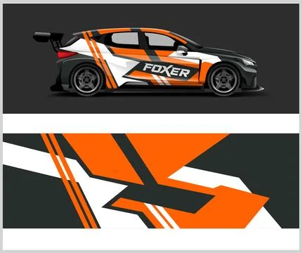 Racing car decal wrap vector designs Stock Illustration