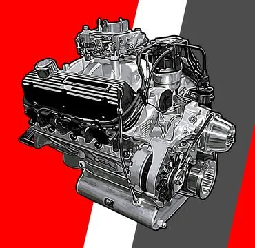 Racing car engine vector template Stock Illustration