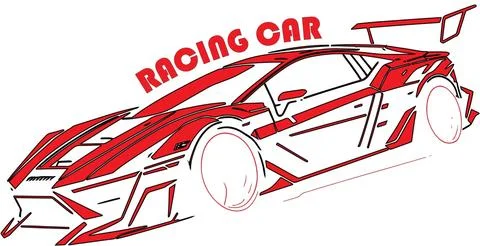 Racing Car Logo Vector File Illustrazione stock