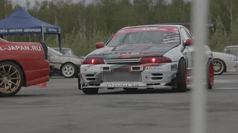 Racing car on the parking Stock Footage 39434664