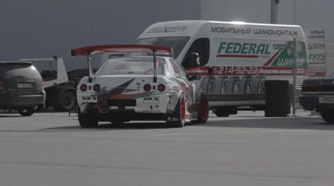 Racing car on the parking Stock Footage 39434669