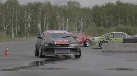 Racing car on the parking Stock Footage 39434801